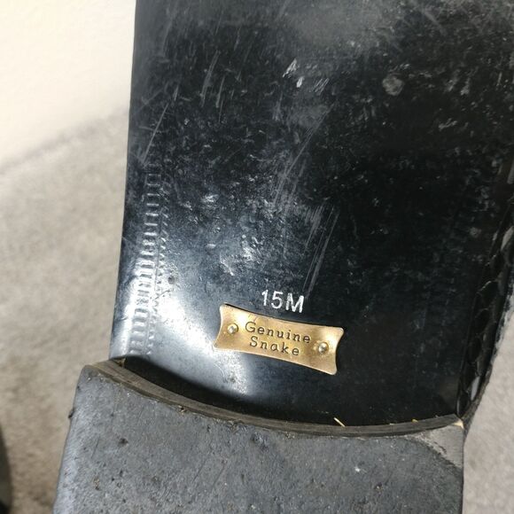 Giorgio Brutini Genuine Snake Skin Leather Mens Size 15 Dress Shoes Black - Picture 5 of 13